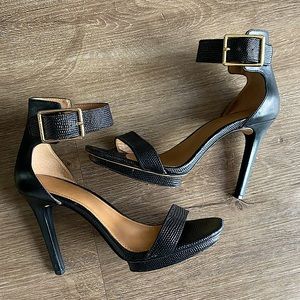 Calvin Klein Used Good Condition US Size 6 Black Snakeskin Heel